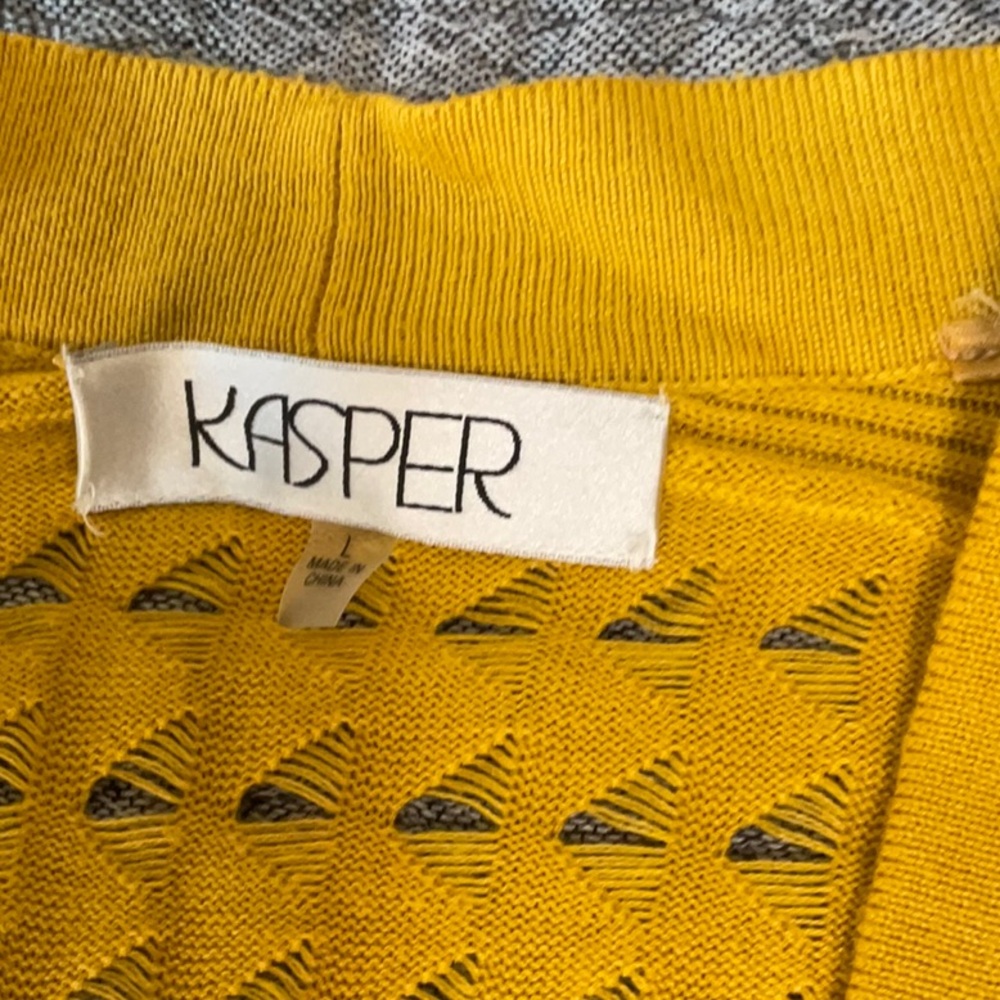 Kasper Mustard Yellow Cardigan L - Picture 2 of 7